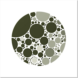 Minimal Olive Grey Polka Dots Circle Design Posters and Art